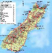 South Island, New Zealand map